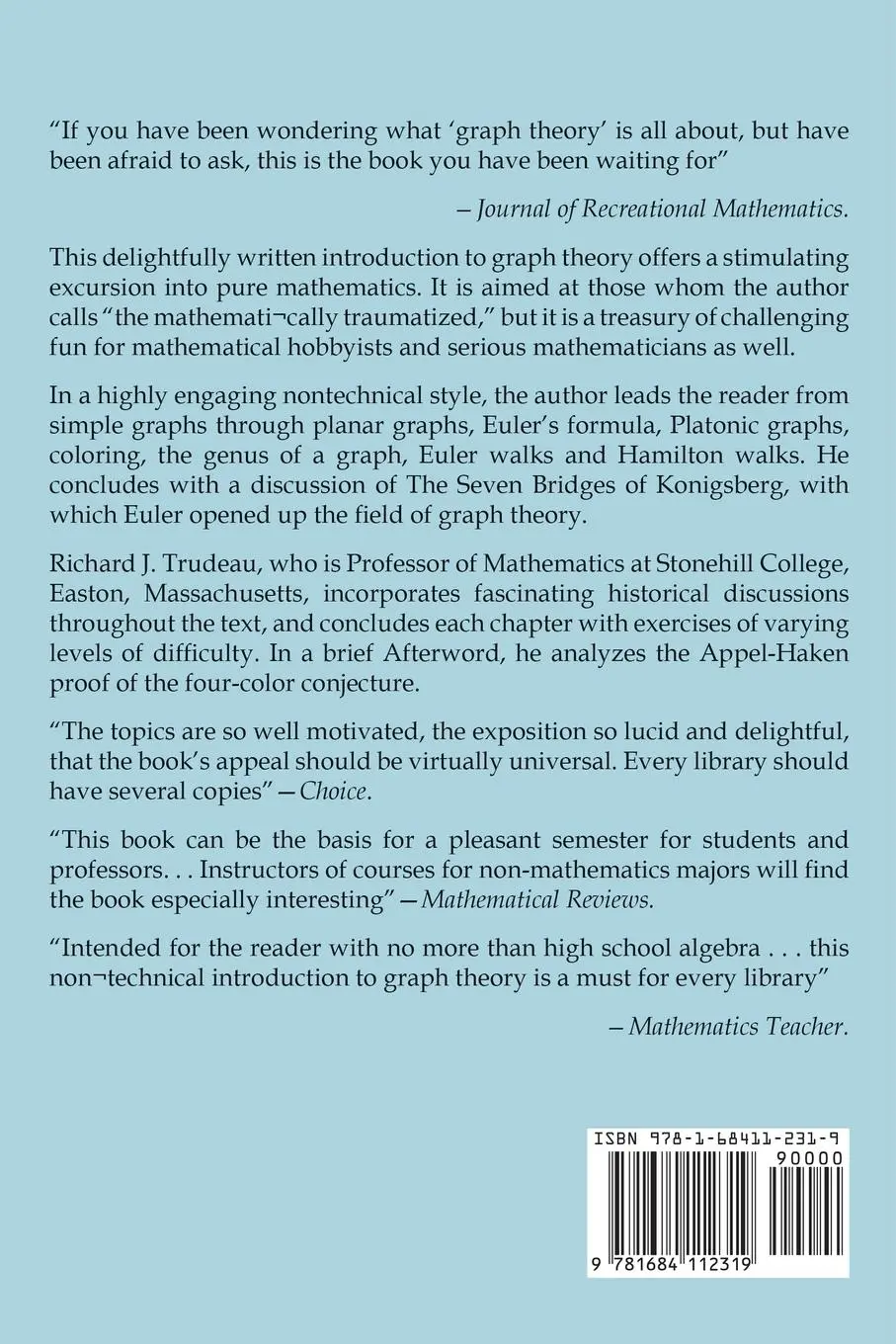 Rückseite: 9781684112319 | Introduction to Graph Theory | Richard J. Trudeau | Taschenbuch | 2017