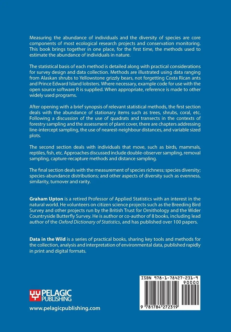 Rückseite: 9781784272319 | Measuring Abundance | Graham Upton | Taschenbuch | Data in the Wild