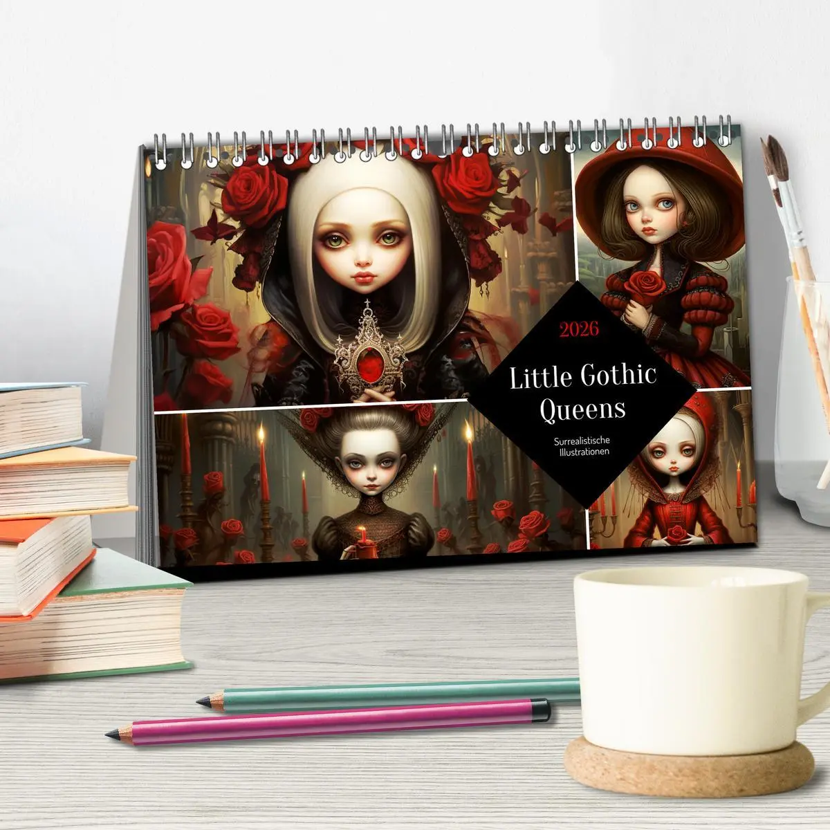 Bild: 9783457512319 | Little Gothic Queens. Surrealistische Illustrationen (Tischkalender...