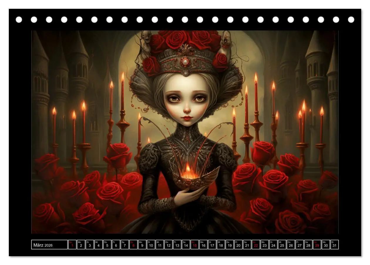 Bild: 9783457512319 | Little Gothic Queens. Surrealistische Illustrationen (Tischkalender...