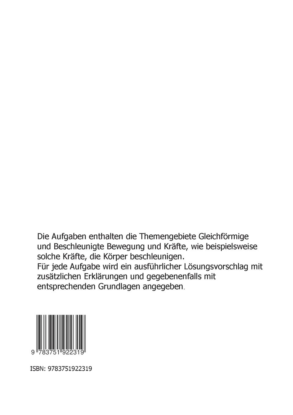 Rückseite: 9783751922319 | Übungsaufgaben zur Mechanik | Thomas Handel | Taschenbuch | 52 S.