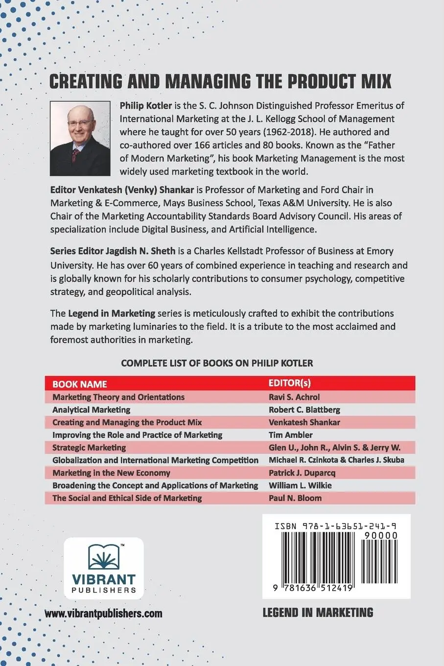 Rückseite: 9781636512419 | Creating And Managing The Product Mix | Philip Kotler (u. a.) | Buch