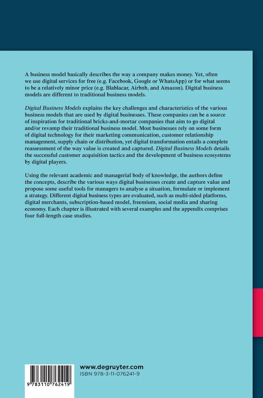 Rückseite: 9783110762419 | Digital Business Models | Sébastien Ronteau (u. a.) | Buch | XIII
