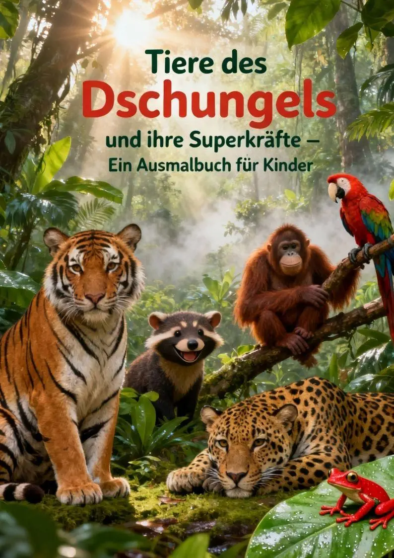 Cover: 9783384792419 | Das große Ausmal- &amp; Lernbuch: Tiere des Dschungels und ihre...