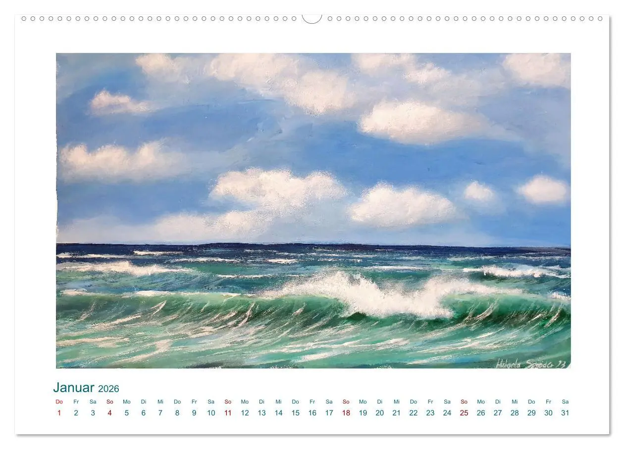 Bild: 9783457502419 | Wellenbrausen - Gemalte Wellen von Michaela Spreider (Wandkalender...