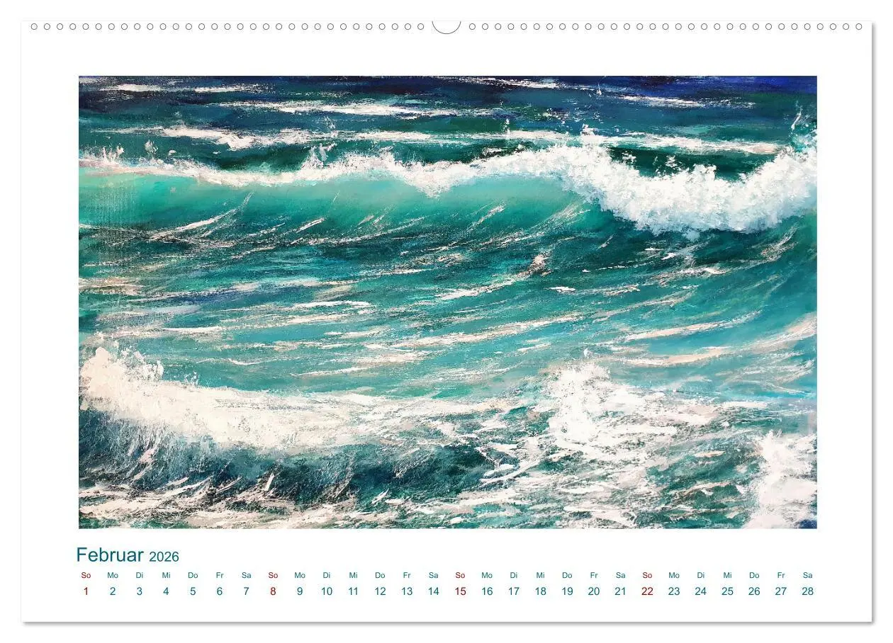 Bild: 9783457502419 | Wellenbrausen - Gemalte Wellen von Michaela Spreider (Wandkalender...