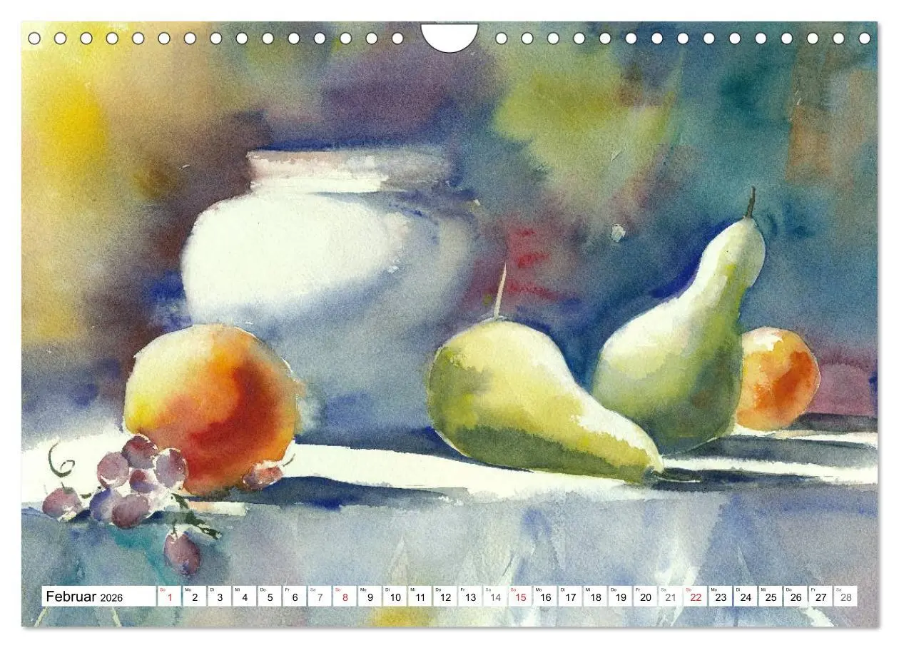 Bild: 9783516072419 | Stillleben Aquarelle (Wandkalender 2026 DIN A4 quer), CALVENDO...