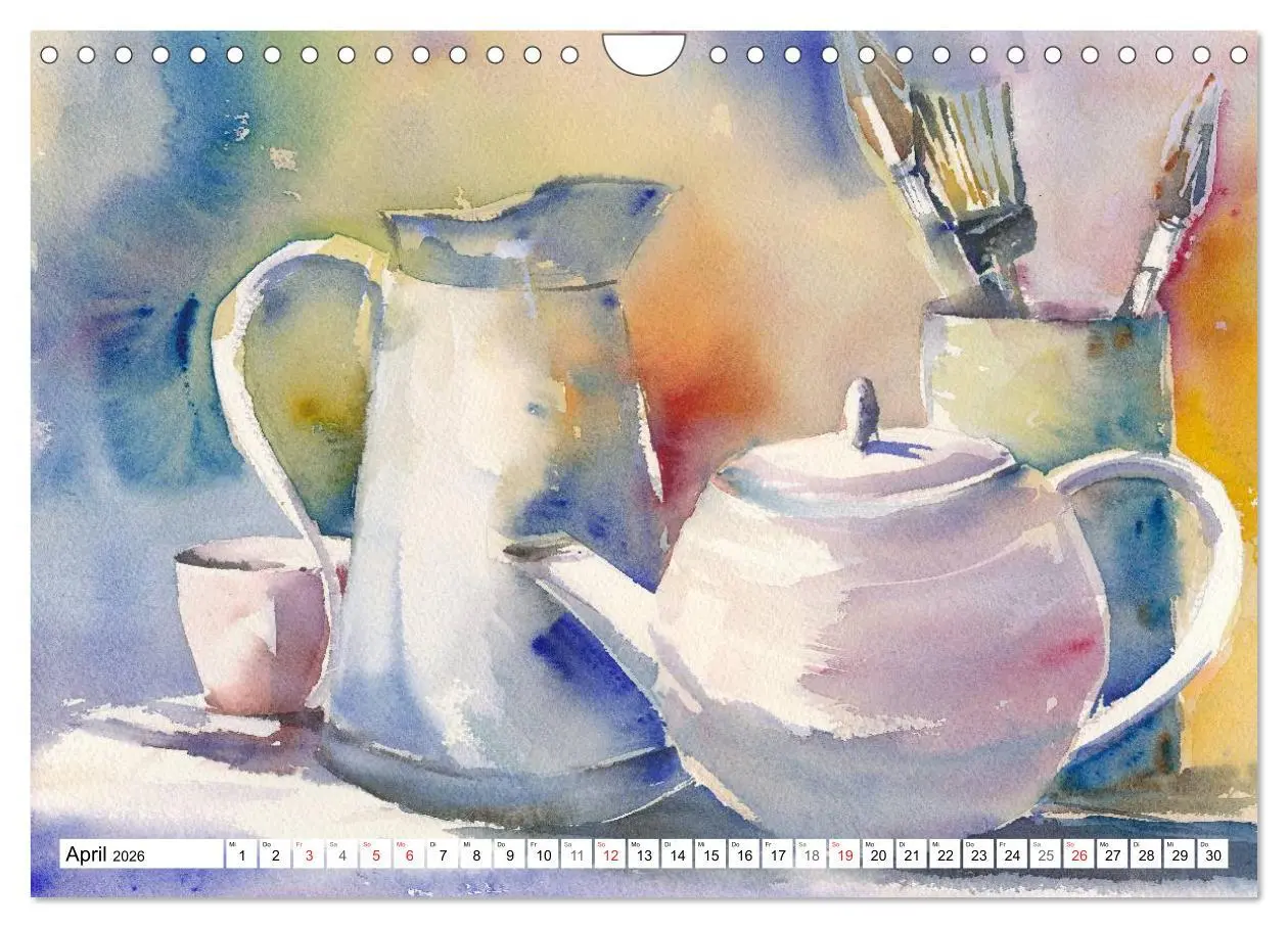 Bild: 9783516072419 | Stillleben Aquarelle (Wandkalender 2026 DIN A4 quer), CALVENDO...