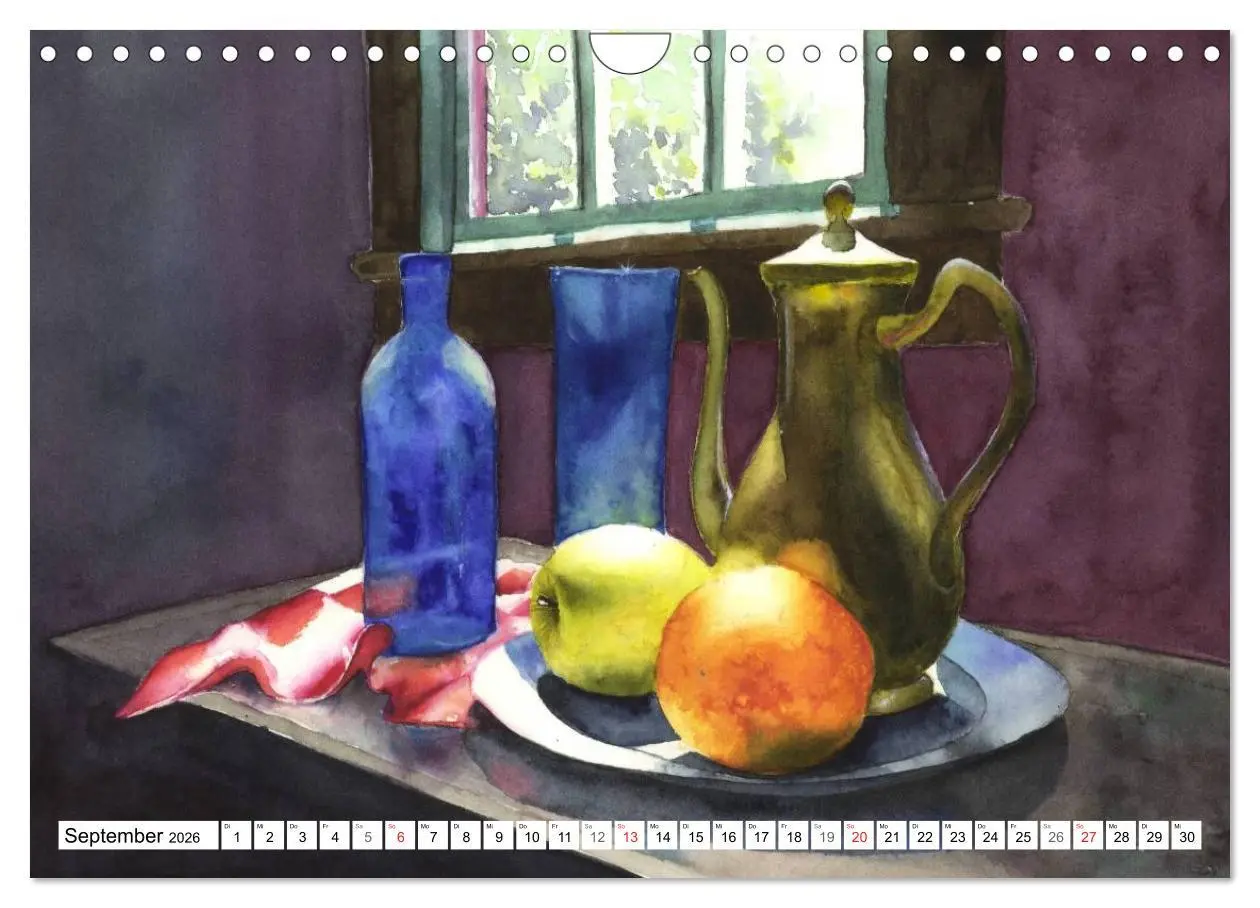 Bild: 9783516072419 | Stillleben Aquarelle (Wandkalender 2026 DIN A4 quer), CALVENDO...