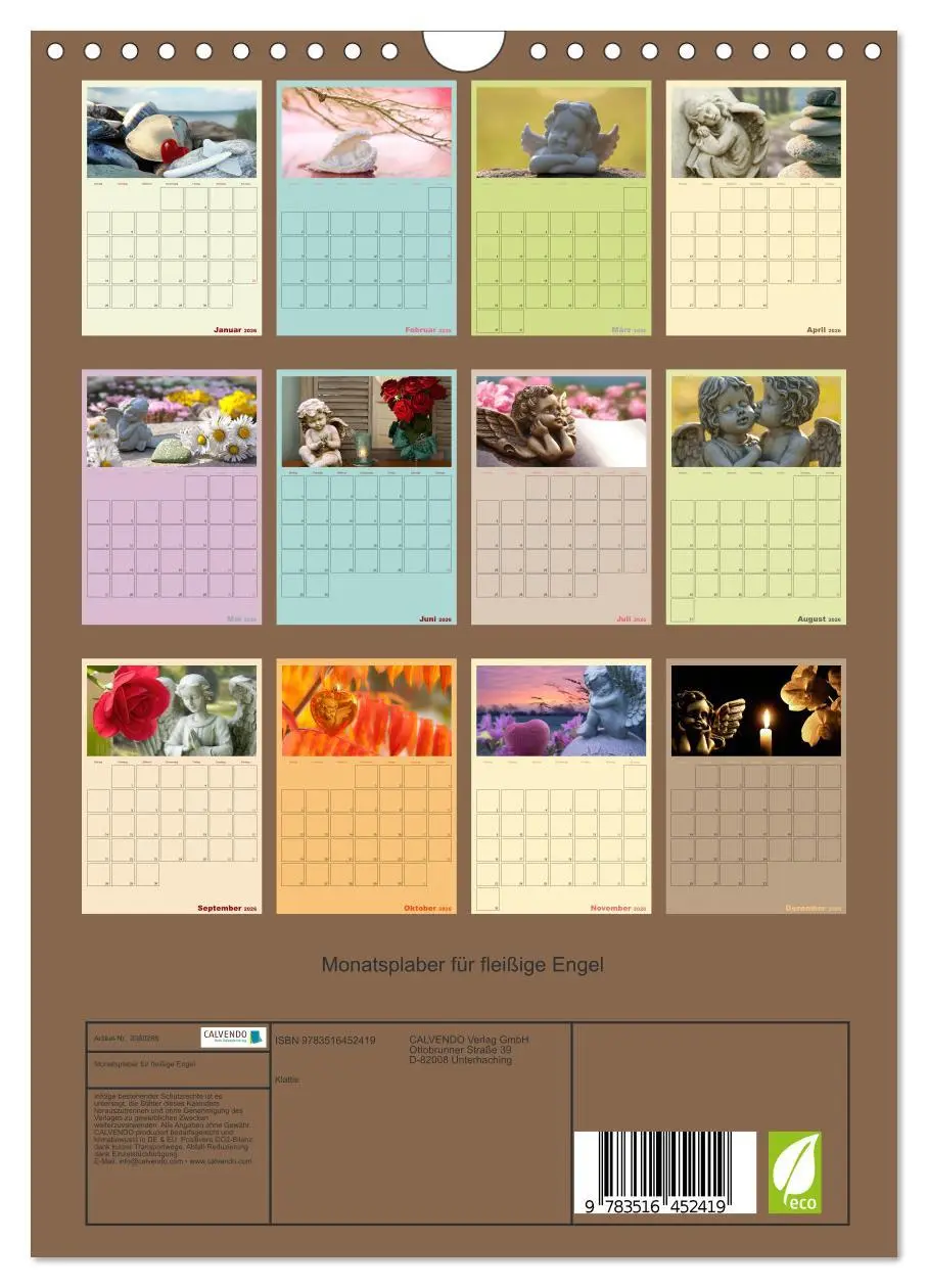 Bild: 9783516452419 | Monatsplaber für fleißige Engel (Wandkalender 2026 DIN A4 hoch),...