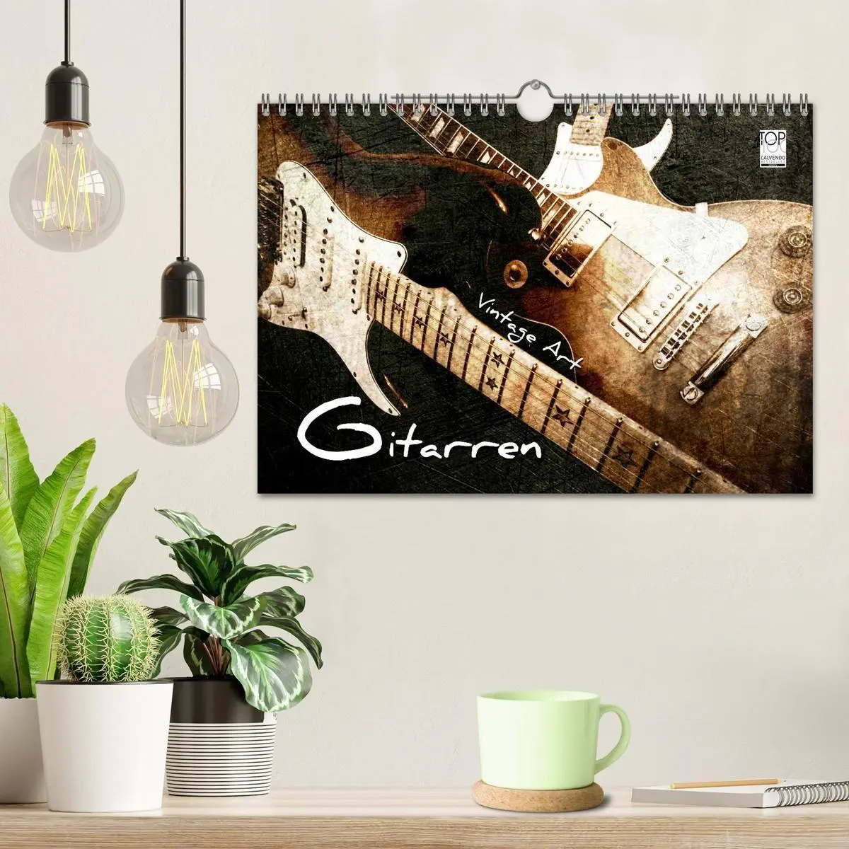 Bild: 9783594122419 | GITARREN Vintage Art (Wandkalender 2027 DIN A4 quer), CALVENDO...