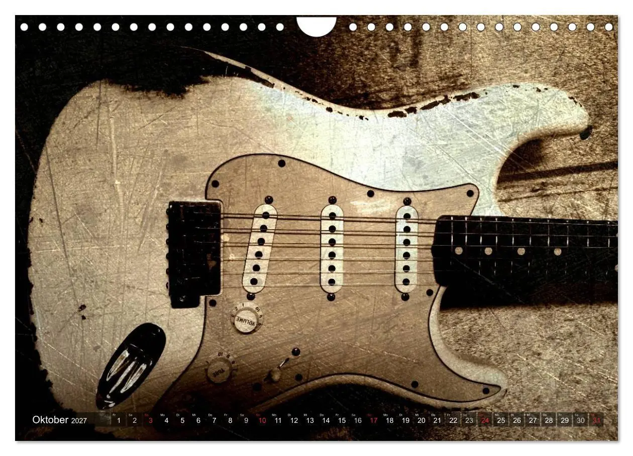 Bild: 9783594122419 | GITARREN Vintage Art (Wandkalender 2027 DIN A4 quer), CALVENDO...