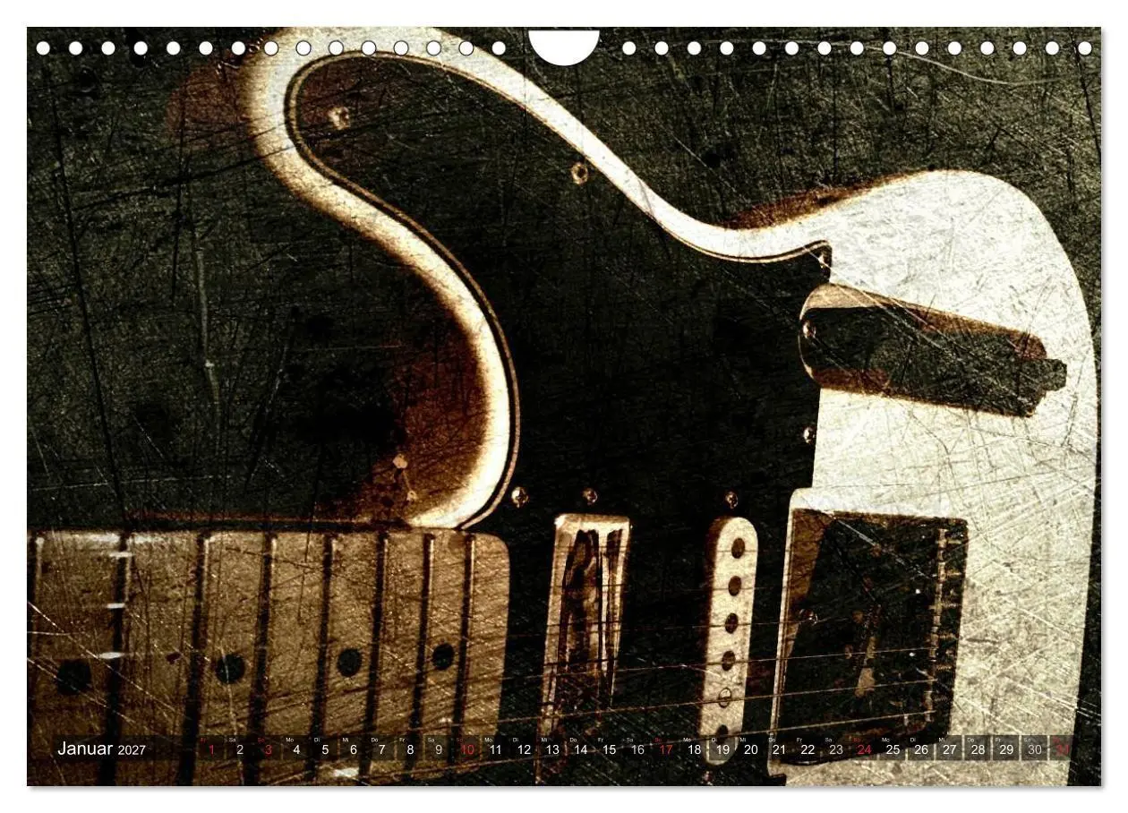 Bild: 9783594122419 | GITARREN Vintage Art (Wandkalender 2027 DIN A4 quer), CALVENDO...