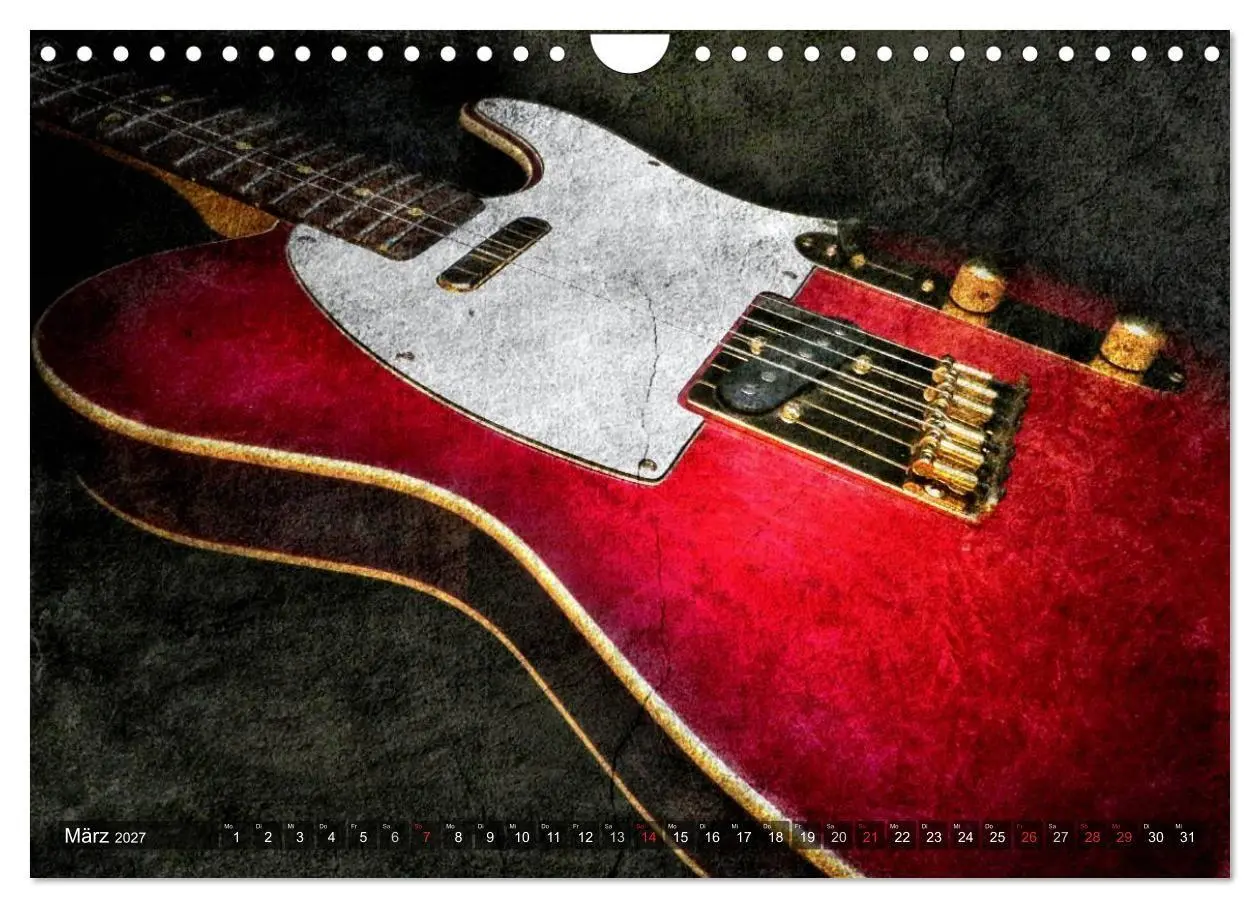 Bild: 9783594122419 | GITARREN Vintage Art (Wandkalender 2027 DIN A4 quer), CALVENDO...