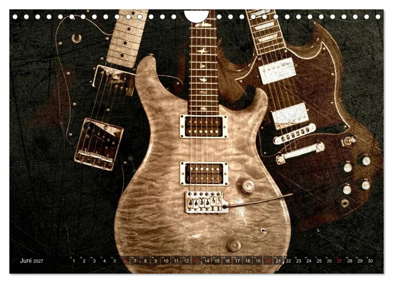 Bild: 9783594122419 | GITARREN Vintage Art (Wandkalender 2027 DIN A4 quer), CALVENDO...