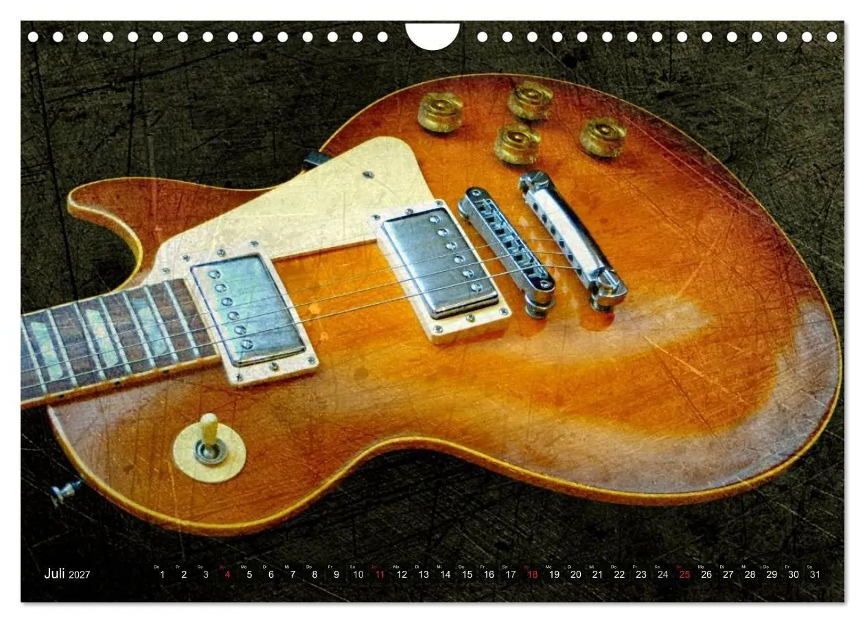 Bild: 9783594122419 | GITARREN Vintage Art (Wandkalender 2027 DIN A4 quer), CALVENDO...