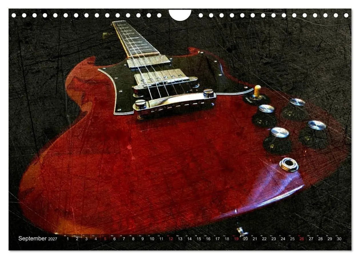 Bild: 9783594122419 | GITARREN Vintage Art (Wandkalender 2027 DIN A4 quer), CALVENDO...