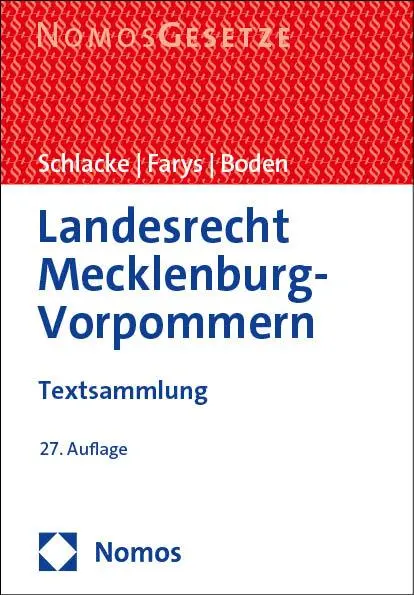 Cover: 9783756032419 | Landesrecht Mecklenburg-Vorpommern | Textsammlung | Schlacke (u. a.)