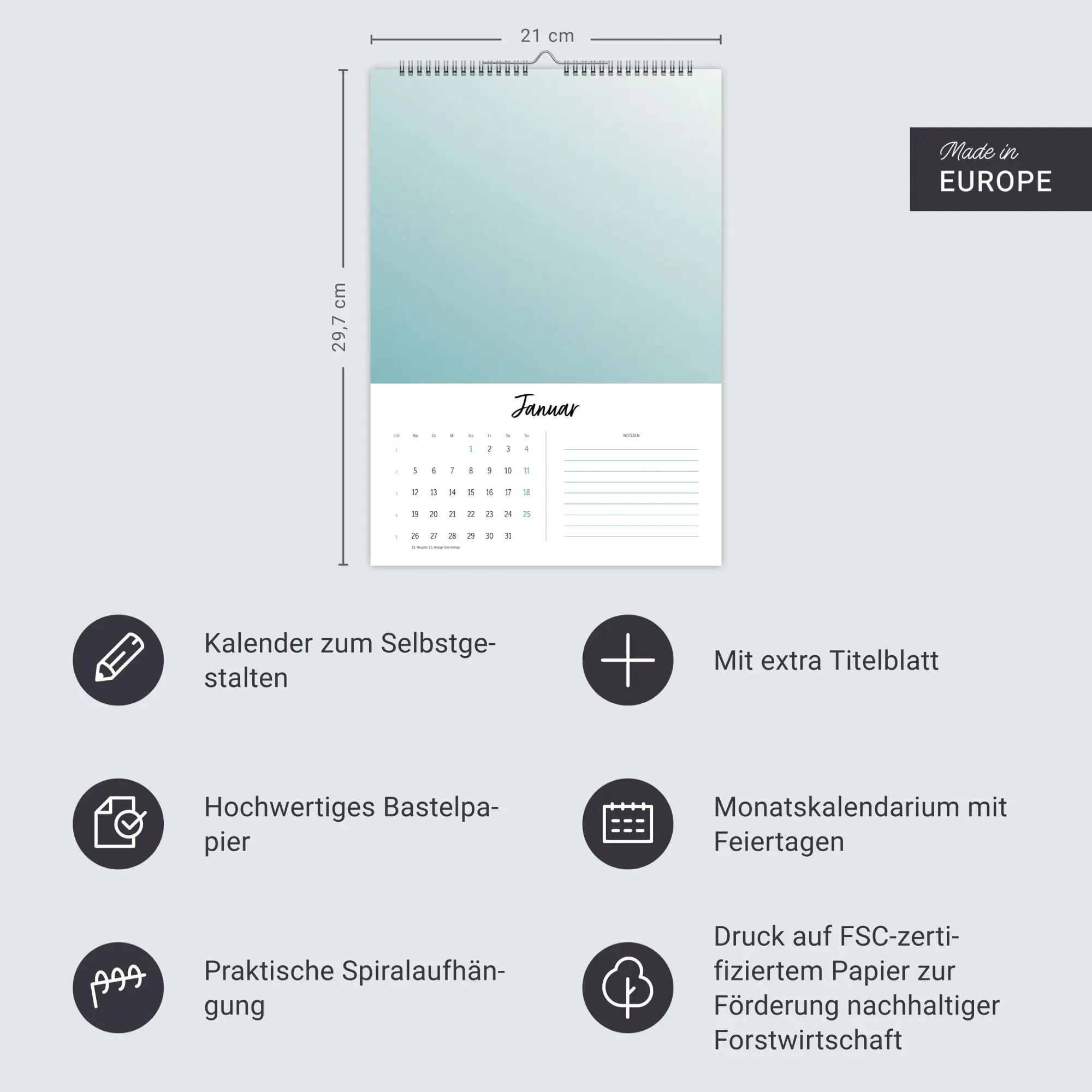Bild: 9783756412419 | Kreativkalender Design A4 2026 | Kalender | Foto-/Bastelkalender Heye