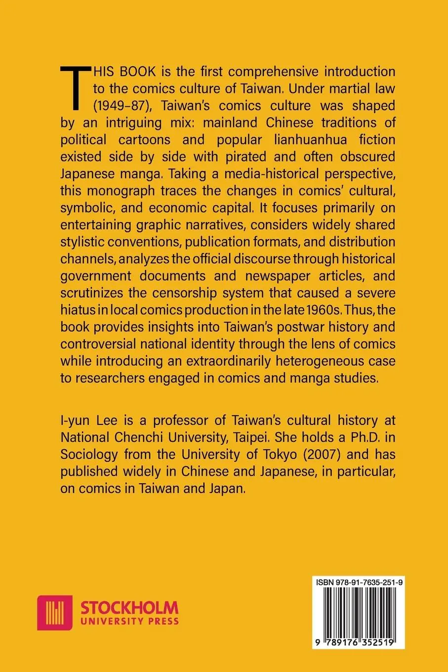 Rückseite: 9789176352519 | Taiwan Comics | History, Status, and Manga Influx 1930s-1990s | Lee