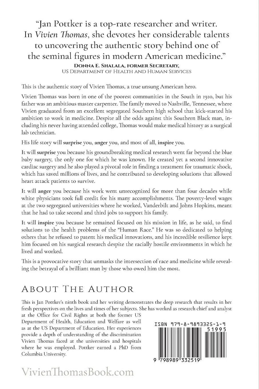 Rückseite: 9798989332519 | Vivien Thomas | The Man Who Overcame Racism to Save Millions of Lives