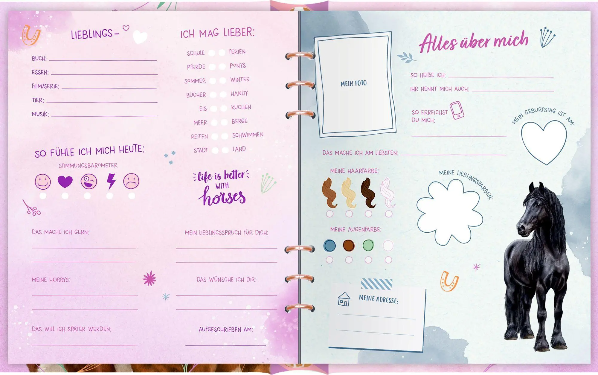 Bild: 4050003972619 | Freundebuch - Meine Freunde | Pferdefreunde - mit Glitzerpatch | Buch