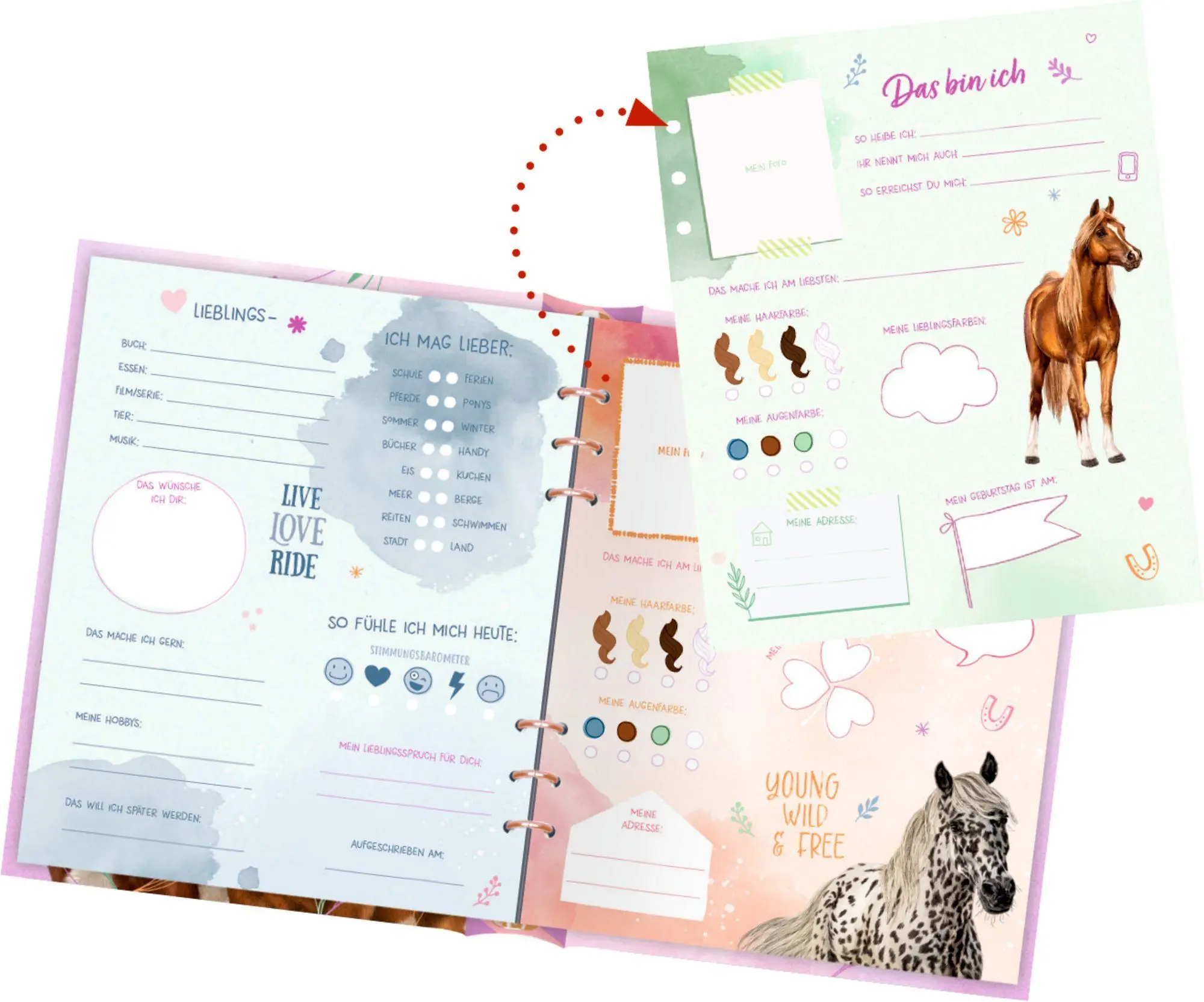 Bild: 4050003972619 | Freundebuch - Meine Freunde | Pferdefreunde - mit Glitzerpatch | Buch
