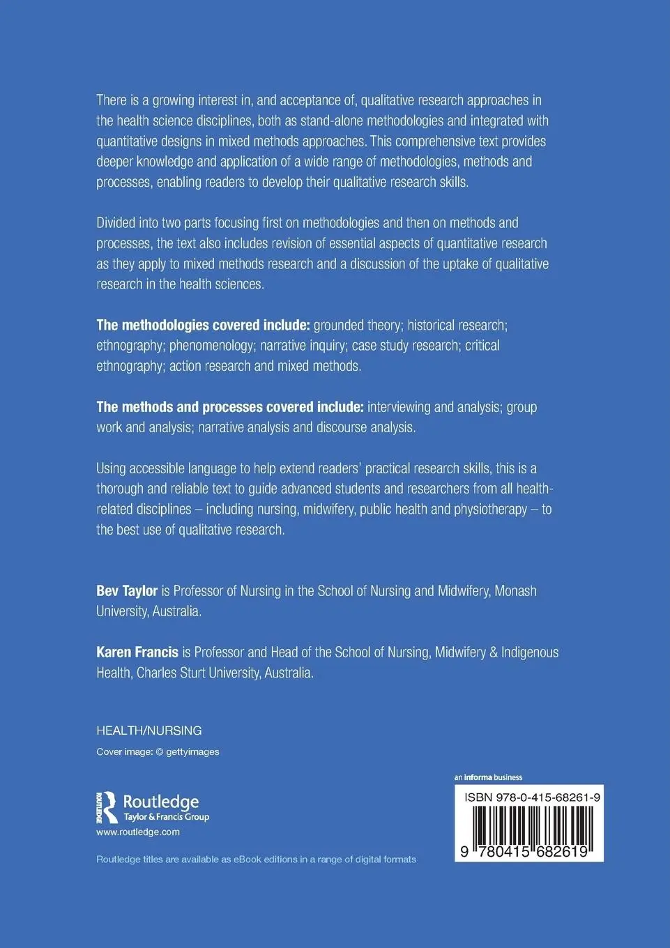 Rückseite: 9780415682619 | Qualitative Research in the Health Sciences | Bev Taylor (u. a.)