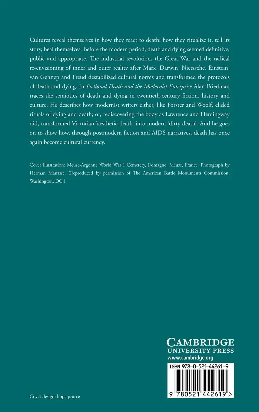 Rückseite: 9780521442619 | Fictional Death and the Modernist Enterprise | A. Friedman (u. a.)