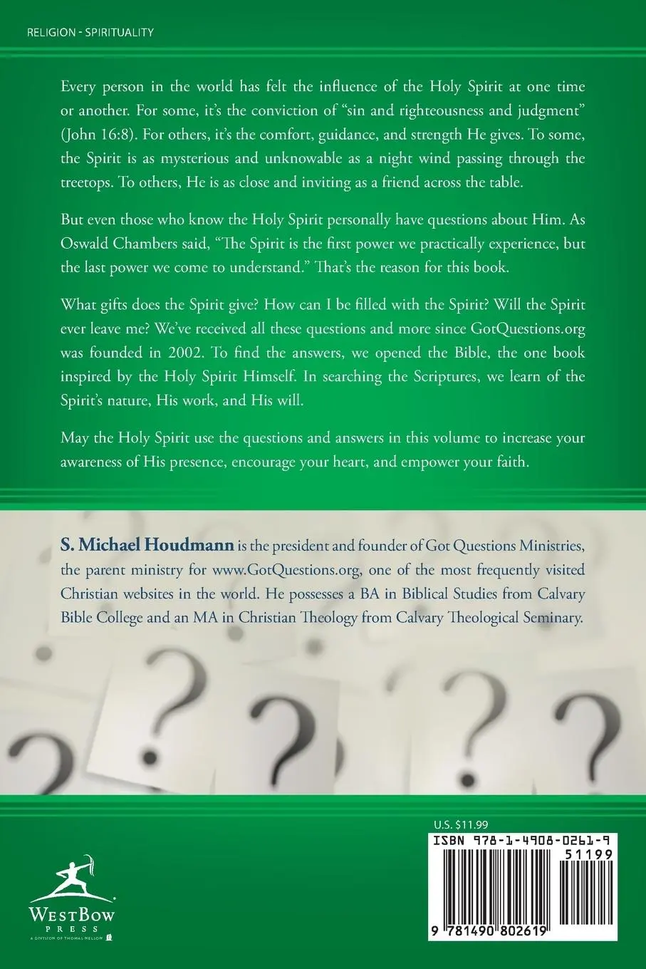 Rückseite: 9781490802619 | Questions about the Holy Spirit | S. Michael Houdmann General Editor