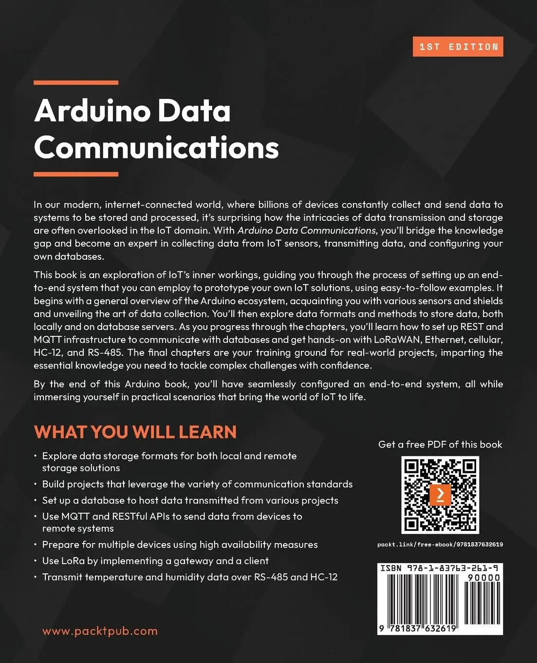 Rückseite: 9781837632619 | Arduino Data Communications | Robert Thas John | Taschenbuch | 2023
