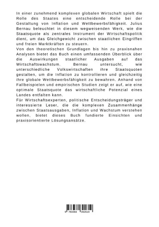 Rückseite: 9783384392619 | Wirtschaft und Staat im Gleichgewicht: Staatsquote als Schlüssel...