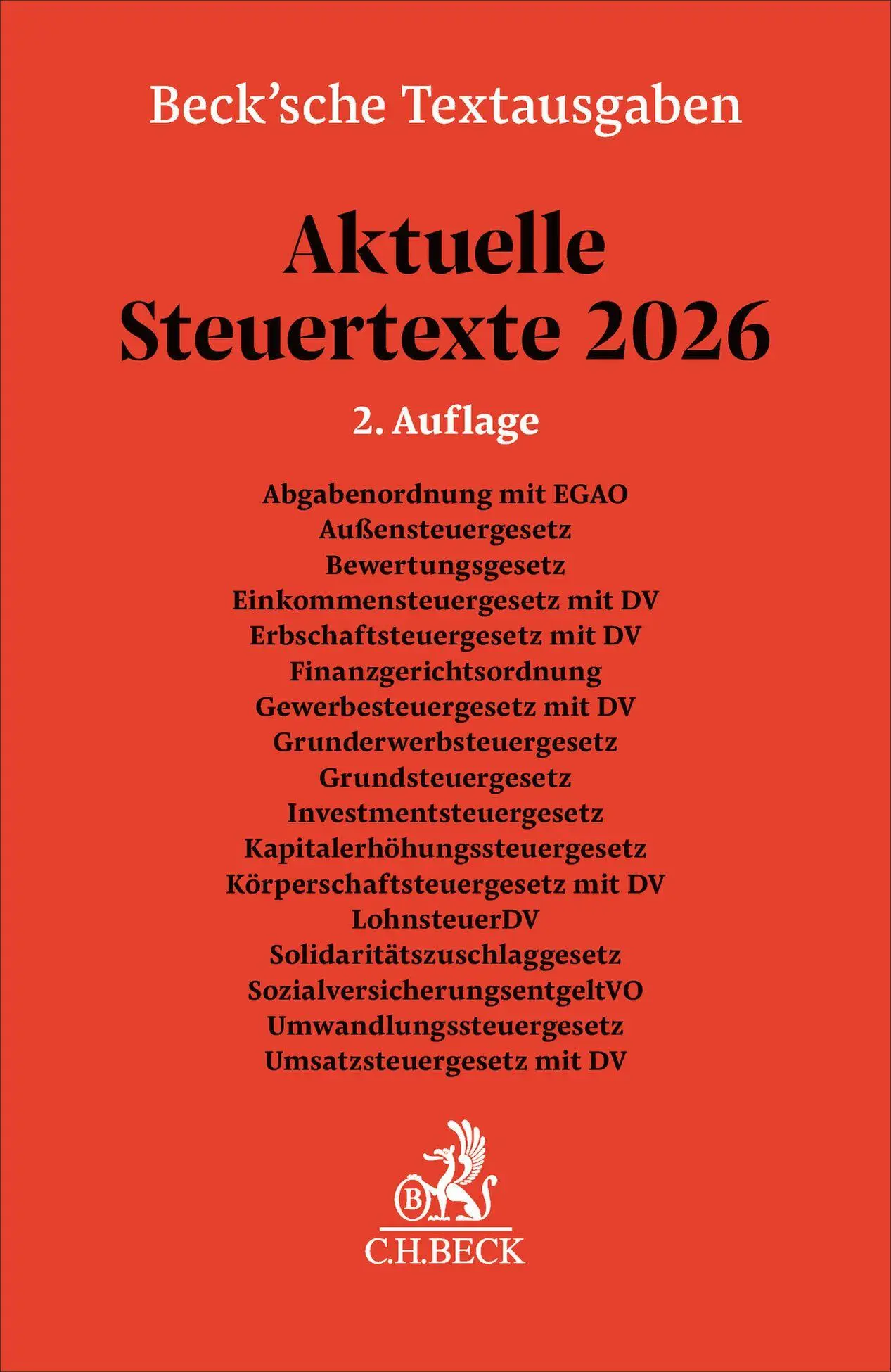 Cover: 9783406852619 | Aktuelle Steuertexte 2026 | Taschenbuch | Beck´sche Textausgaben | XII