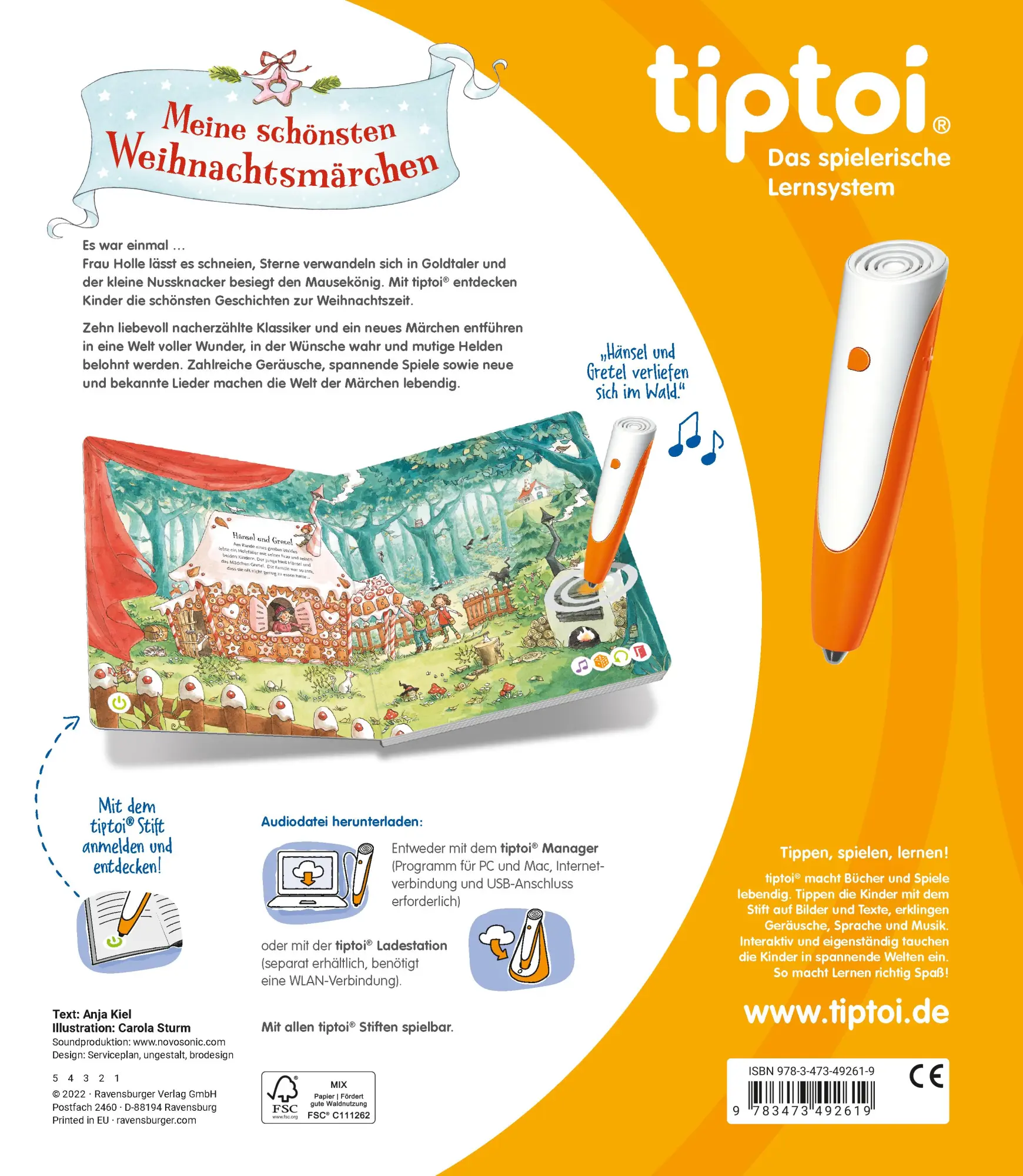 Rückseite: 9783473492619 | tiptoi® Meine schönsten Weihnachtsmärchen | Anja Kiel | Buch | tiptoi®