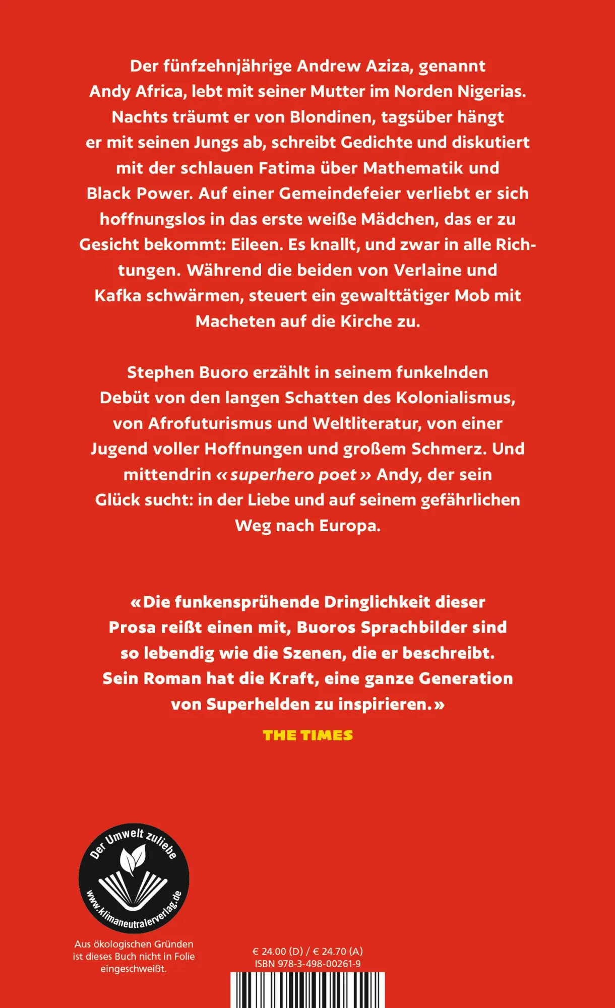 Rückseite: 9783498002619 | Andy Africa | Roman Das gefeierte Debüt aus Nigeria | Stephen Buoro