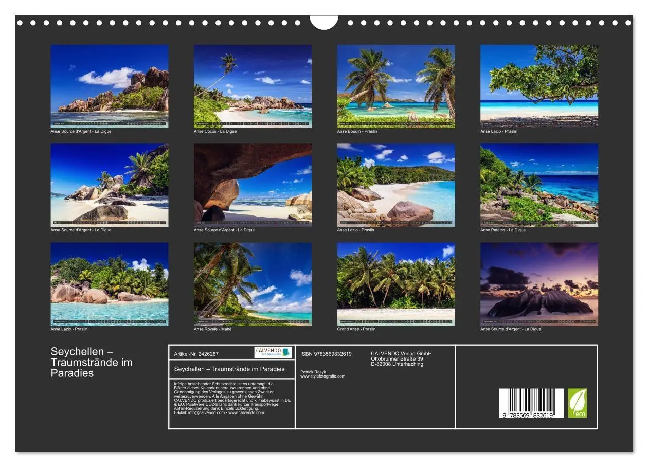 Bild: 9783569832619 | Seychellen - Traumstrände im Paradies (Wandkalender 2027 DIN A3...