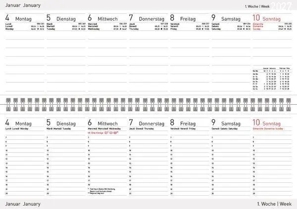 Bild: 9783819302619 | Tischkalender quer Professional Colourlux 2027 schwarz | Korsch Verlag