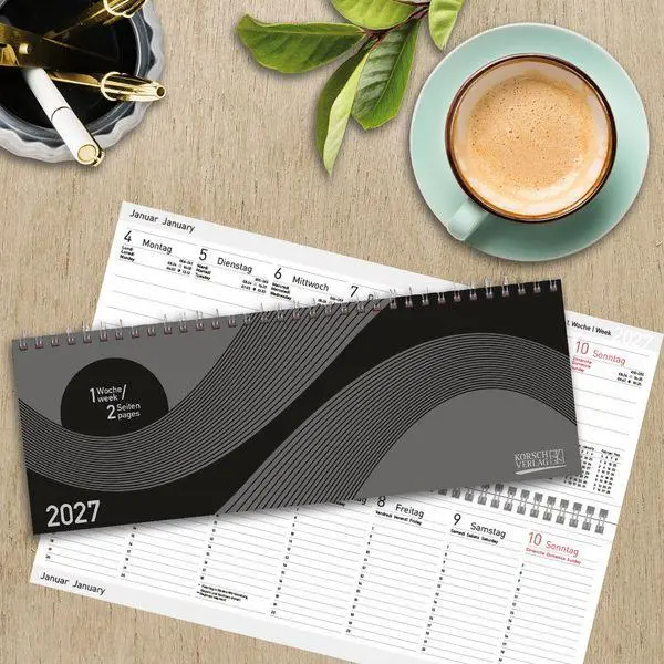 Bild: 9783819302619 | Tischkalender quer Professional Colourlux 2027 schwarz | Korsch Verlag
