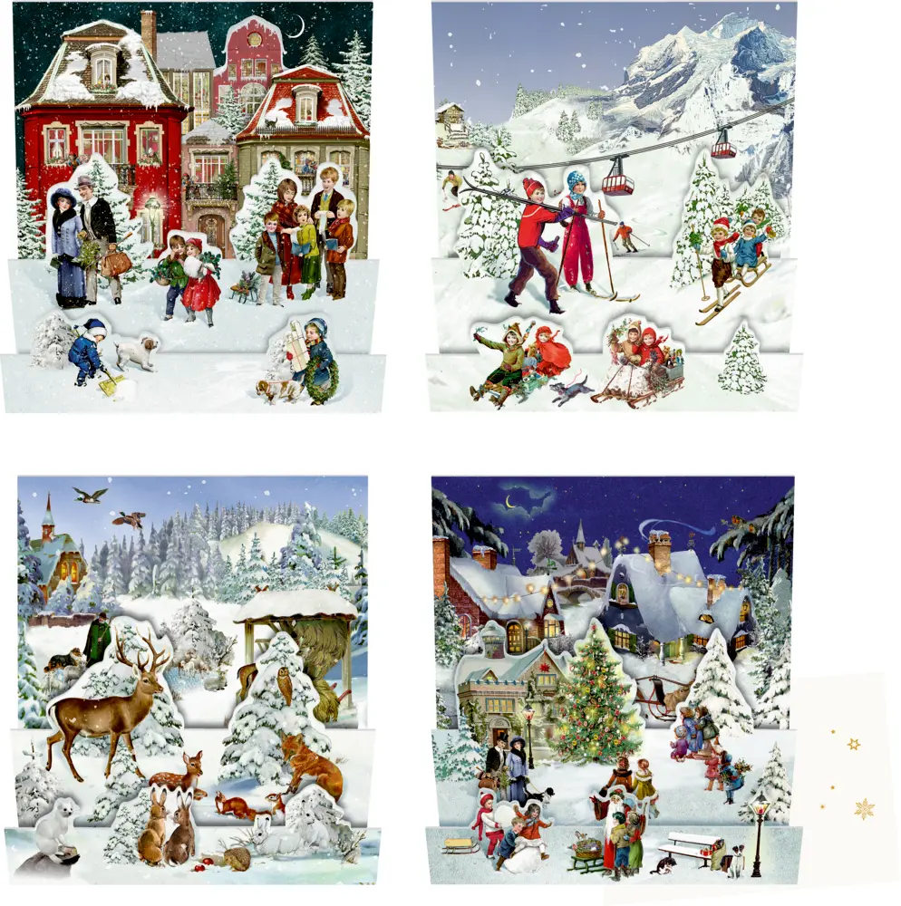 Cover: 4050003722719 | Mini-Adventskalender - Nostalgische Winterwelten | Barbara Behr | 4 S.