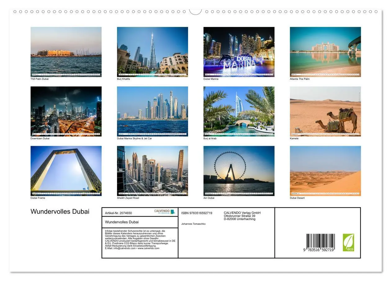 Bild: 9783516592719 | Wundervolles Dubai (hochwertiger Premium Wandkalender 2026 DIN A2...