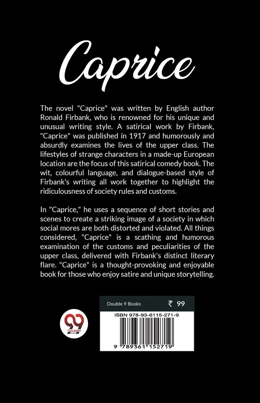 Rückseite: 9789361152719 | Caprice | Ronald Firbank | Taschenbuch | Englisch | 2024