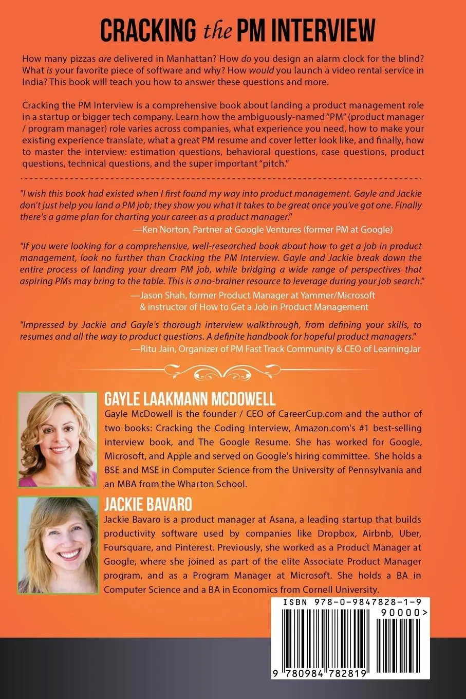Rückseite: 9780984782819 | Cracking the PM Interview | Gayle Laakmann Mcdowell (u. a.) | Buch