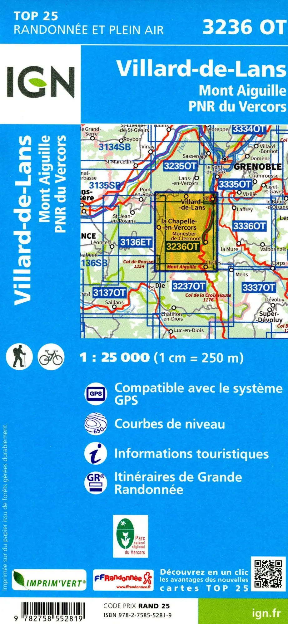Bild: 9782758552819 | Villard de Lans 1:25 000 | Mont Aiguille, PNR du Vercors | Französisch