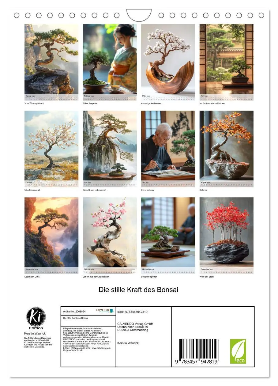 Bild: 9783457942819 | Die stille Kraft des Bonsai (Wandkalender 2026 DIN A4 hoch),...