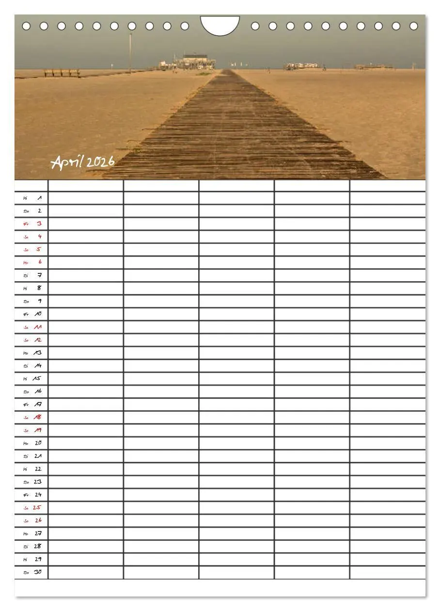 Bild: 9783516412819 | St. Peter Ording Familienplaner (Wandkalender 2026 DIN A4 hoch),...