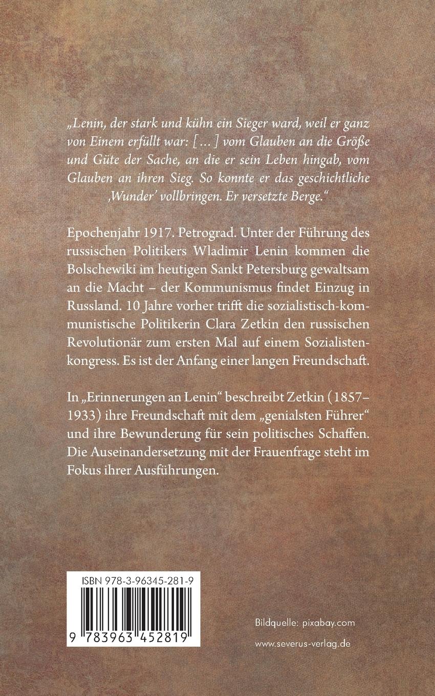 Rückseite: 9783963452819 | Erinnerungen an Lenin | Clara Zetkin | Taschenbuch | Paperback | 2021