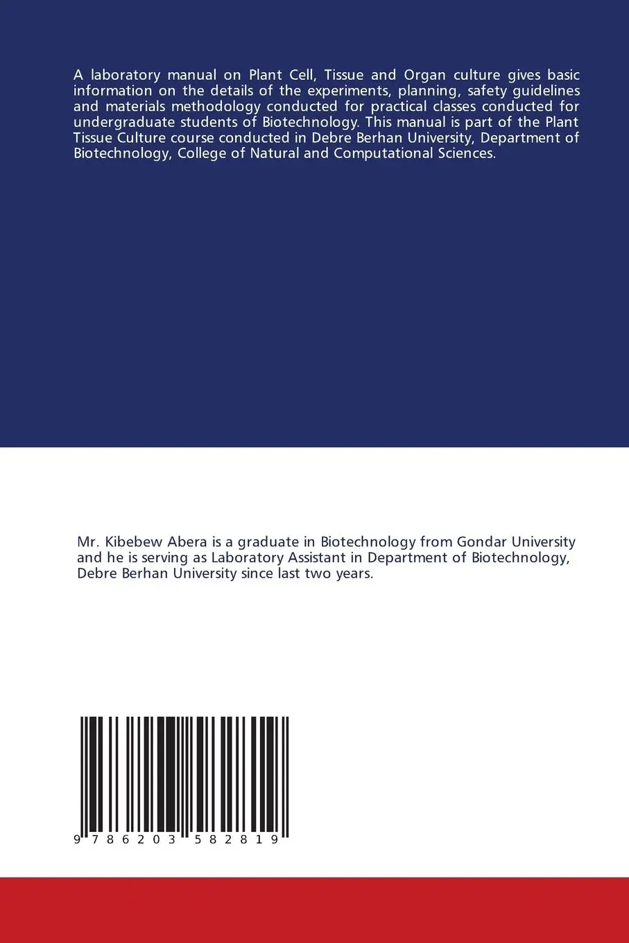 Rückseite: 9786203582819 | Plant Cell Tissue and Organ Culture - A laboratory Manual | Buch