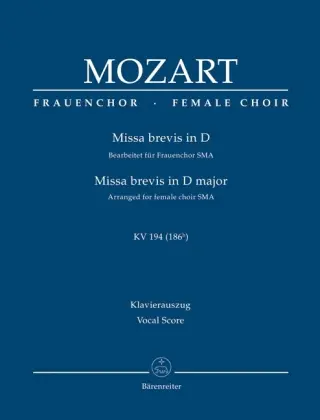 Cover: 9790006542819 | Missa brevis in D KV 194, Bearbeitet für Frauenchor SSA. Klavierauszug