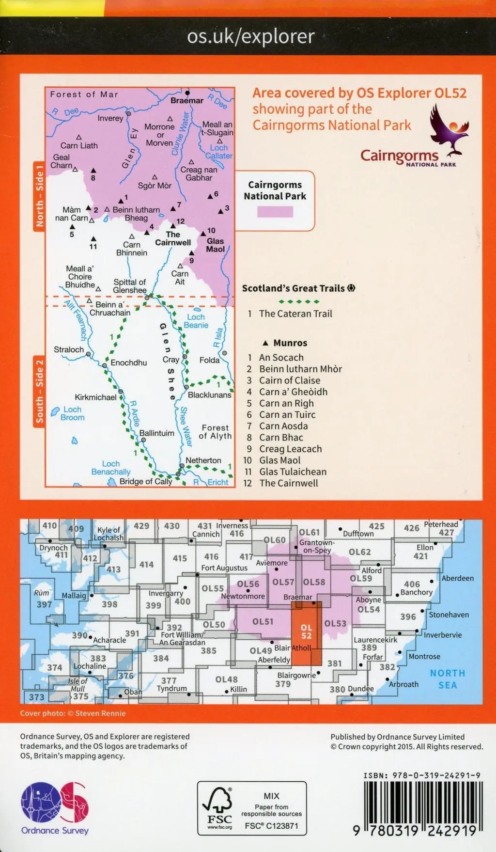 Bild: 9780319242919 | Glen Shee &amp; Braemar, the Cairnwell &amp; Glas Maol | Ordnance Survey