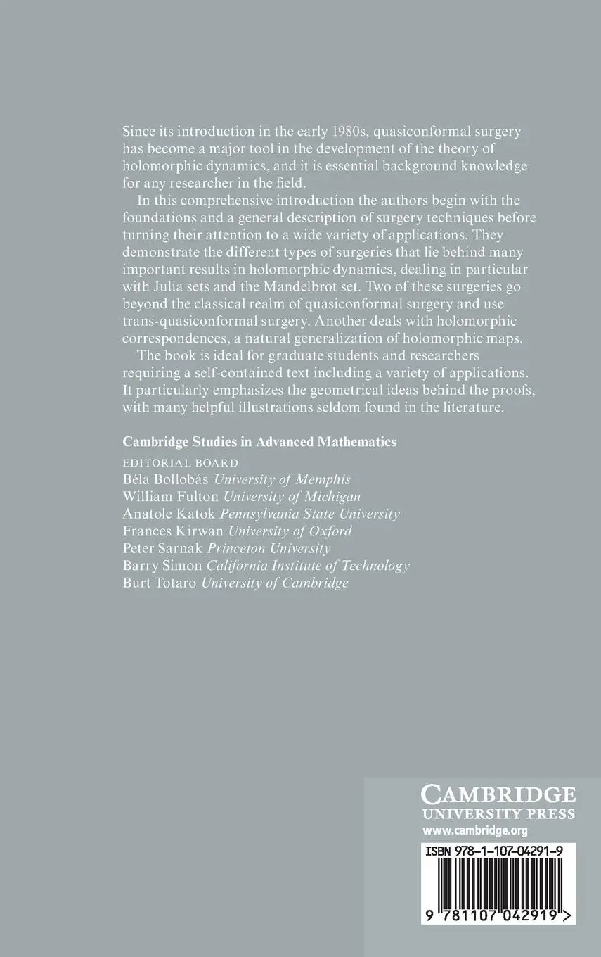 Rückseite: 9781107042919 | Quasiconformal Surgery in Holomorphic Dynamics | Bodil Branner | Buch